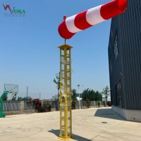 3米機場易折型助航燈塔桿 導航儀玻璃纖維易折支架 帶風袋測風裝置